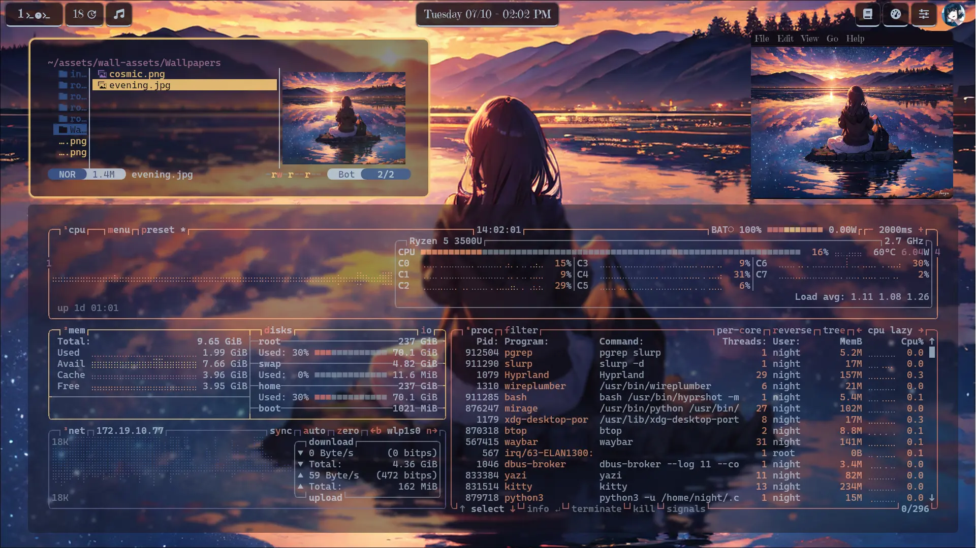 Wayland Desktop Output screenshot
